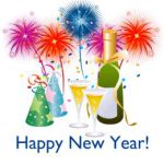 new-year-s-eve-champagne-glasses-party-hats-and-and-fireworks-Q0I3A7-clipart